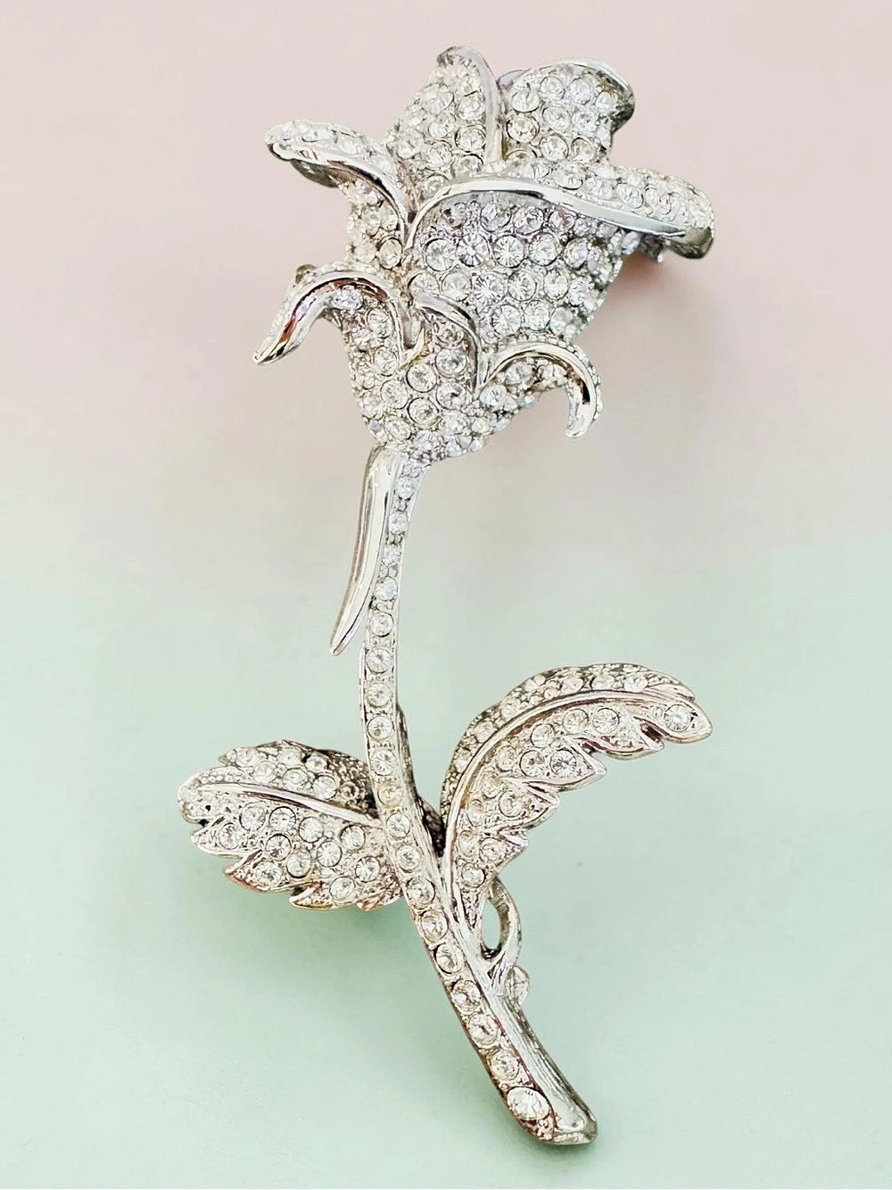 NWT Nolan Miller Glamour Collection Flower Rhinestone Brooch